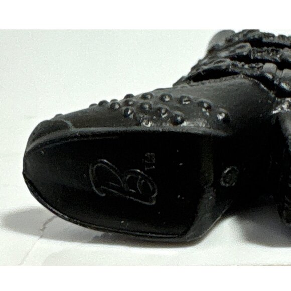 Barbie Boots Black Heeled Boots With Triple Strap & Studded Details - Picture 5 of 6